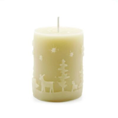 forest scene beeswax candle