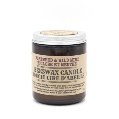 beeswax candle glass jar mint