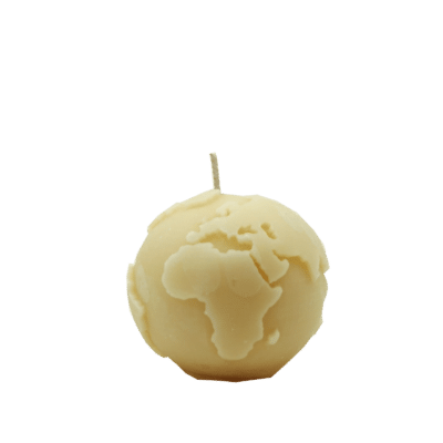 Earth Globe Beeswax Candle