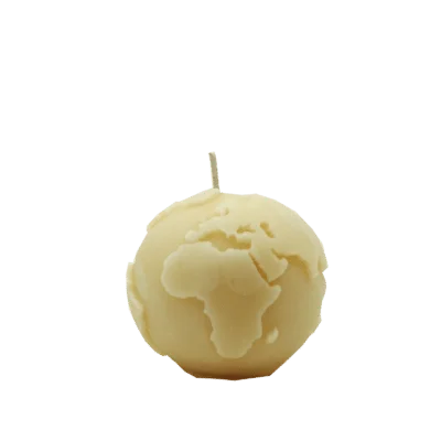 Earth Globe Beeswax Candle