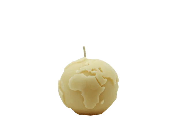 Earth Globe Beeswax Candle