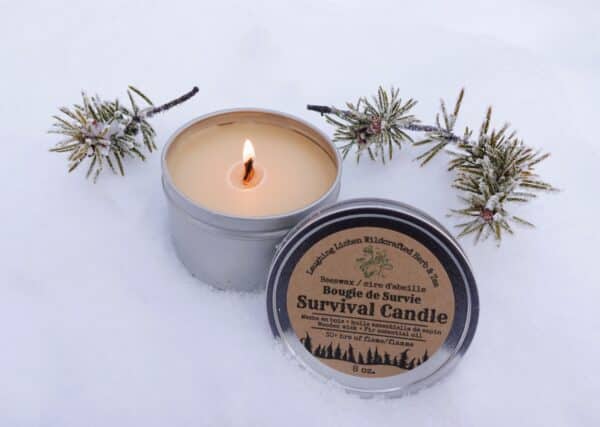 Beeswax 8 Oz Survival Candle, Metal Tin